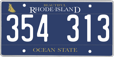 RI license plate 354313