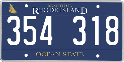RI license plate 354318