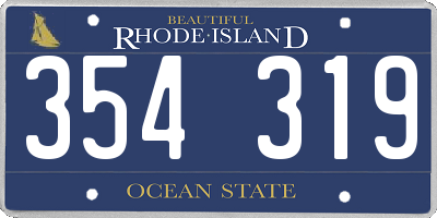 RI license plate 354319