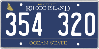 RI license plate 354320