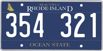 RI license plate 354321