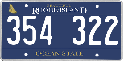 RI license plate 354322