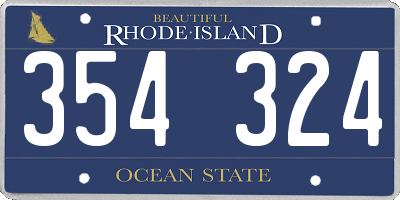 RI license plate 354324