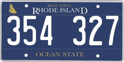 RI license plate 354327