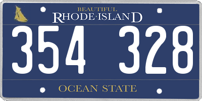 RI license plate 354328
