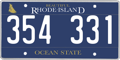 RI license plate 354331