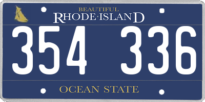 RI license plate 354336