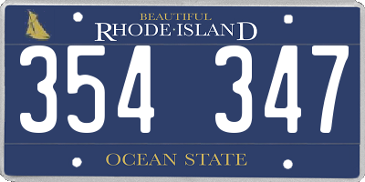 RI license plate 354347