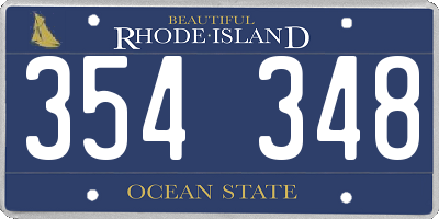 RI license plate 354348
