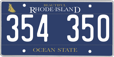 RI license plate 354350