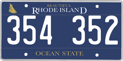 RI license plate 354352