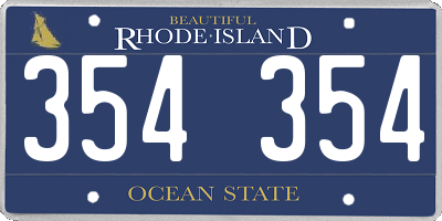 RI license plate 354354