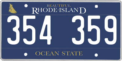 RI license plate 354359