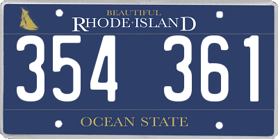RI license plate 354361