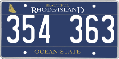 RI license plate 354363