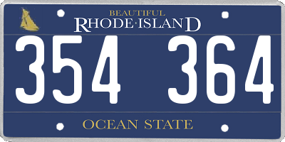 RI license plate 354364