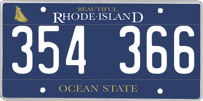 RI license plate 354366