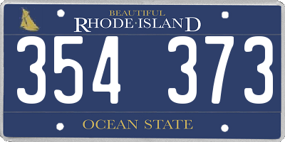 RI license plate 354373