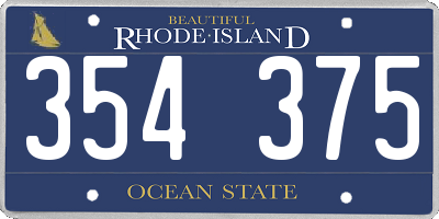 RI license plate 354375