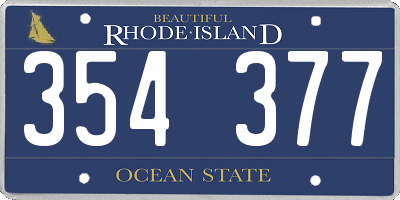 RI license plate 354377