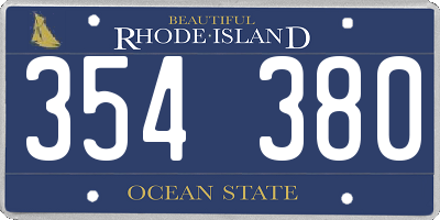 RI license plate 354380