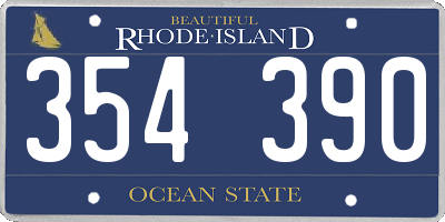 RI license plate 354390
