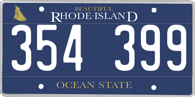 RI license plate 354399