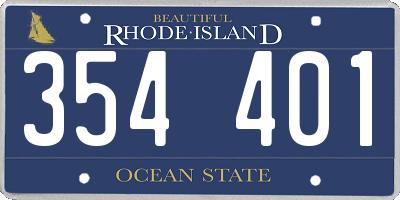 RI license plate 354401