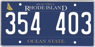 RI license plate 354403