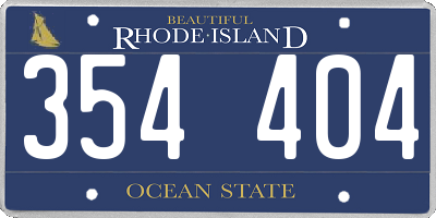 RI license plate 354404