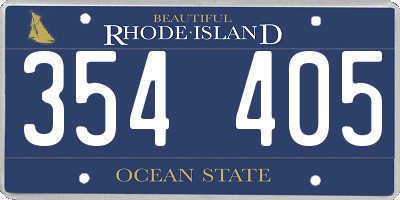 RI license plate 354405