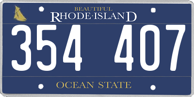 RI license plate 354407