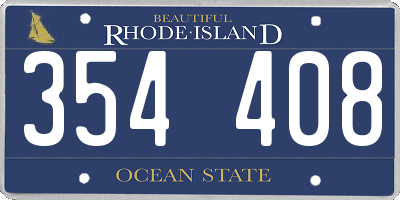 RI license plate 354408