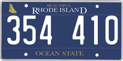 RI license plate 354410