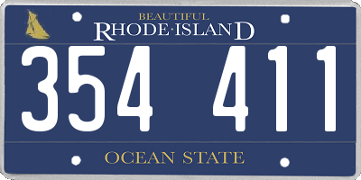 RI license plate 354411