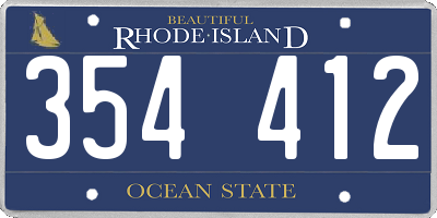 RI license plate 354412