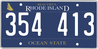 RI license plate 354413