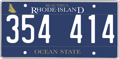 RI license plate 354414