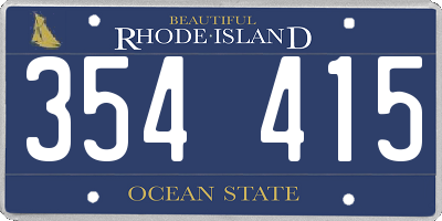 RI license plate 354415