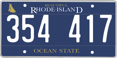 RI license plate 354417