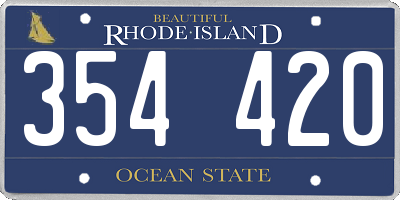 RI license plate 354420