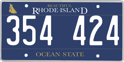 RI license plate 354424
