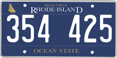 RI license plate 354425