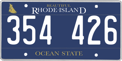 RI license plate 354426