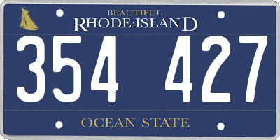 RI license plate 354427