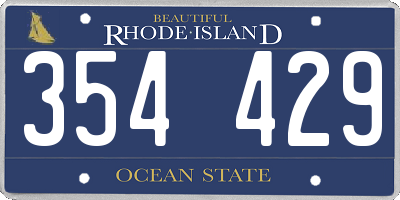 RI license plate 354429