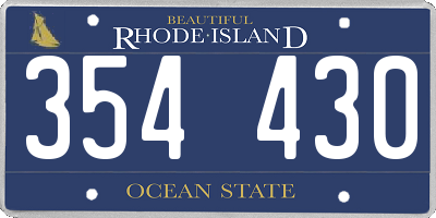 RI license plate 354430