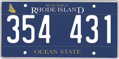 RI license plate 354431