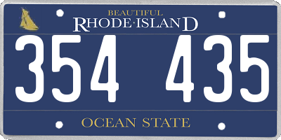 RI license plate 354435