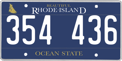 RI license plate 354436